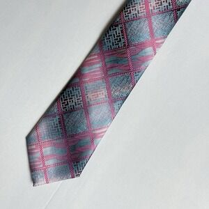 E.J. Samuel Designer NeckTie Adult 100% Micro Fiber‎ Multi Colored Pink Blue Tie